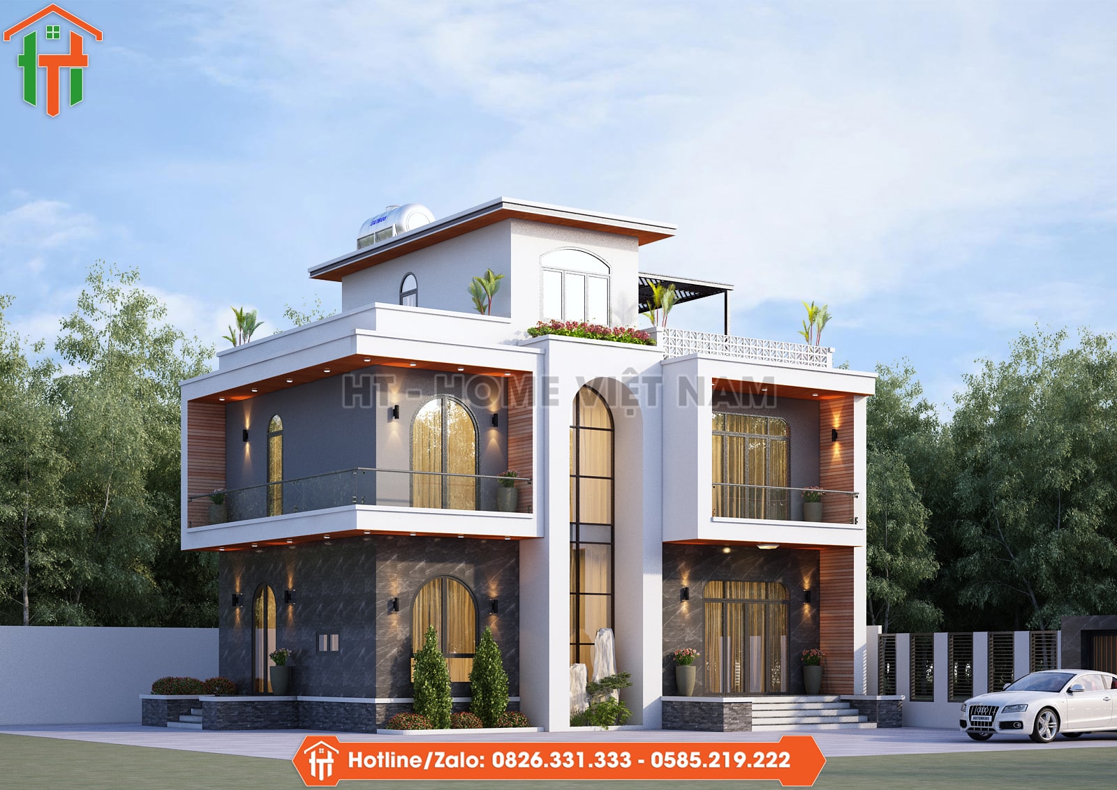 Xây Dựng Nhà 2 Tầng 1 Tum Giao Diện Bắt Mắt Theo Sở Thích Gia Chủ