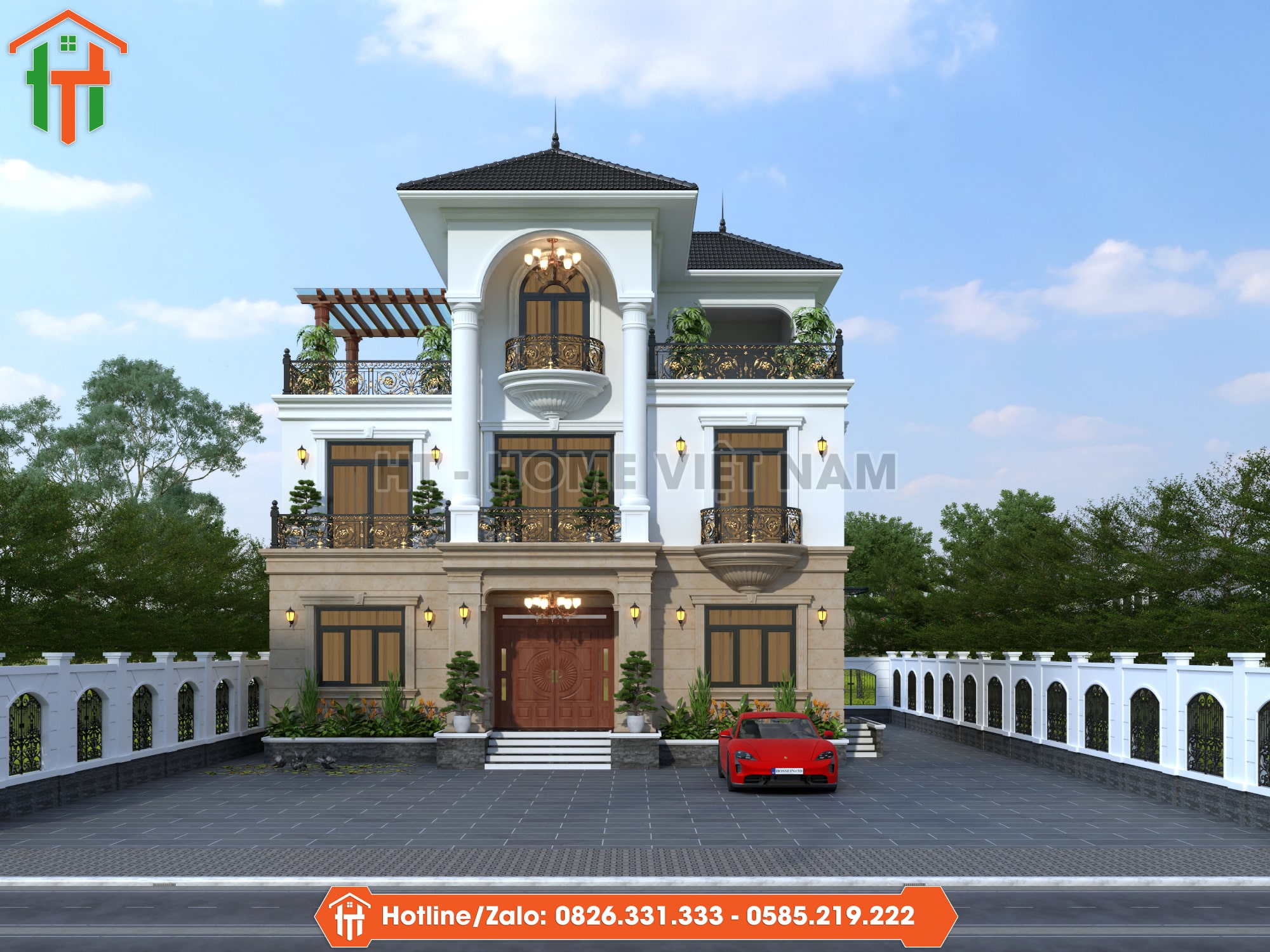 Thiết Kế Biệt Thự 3 Tầng Trọn Gói Thiên Nhiên Xanh Mát