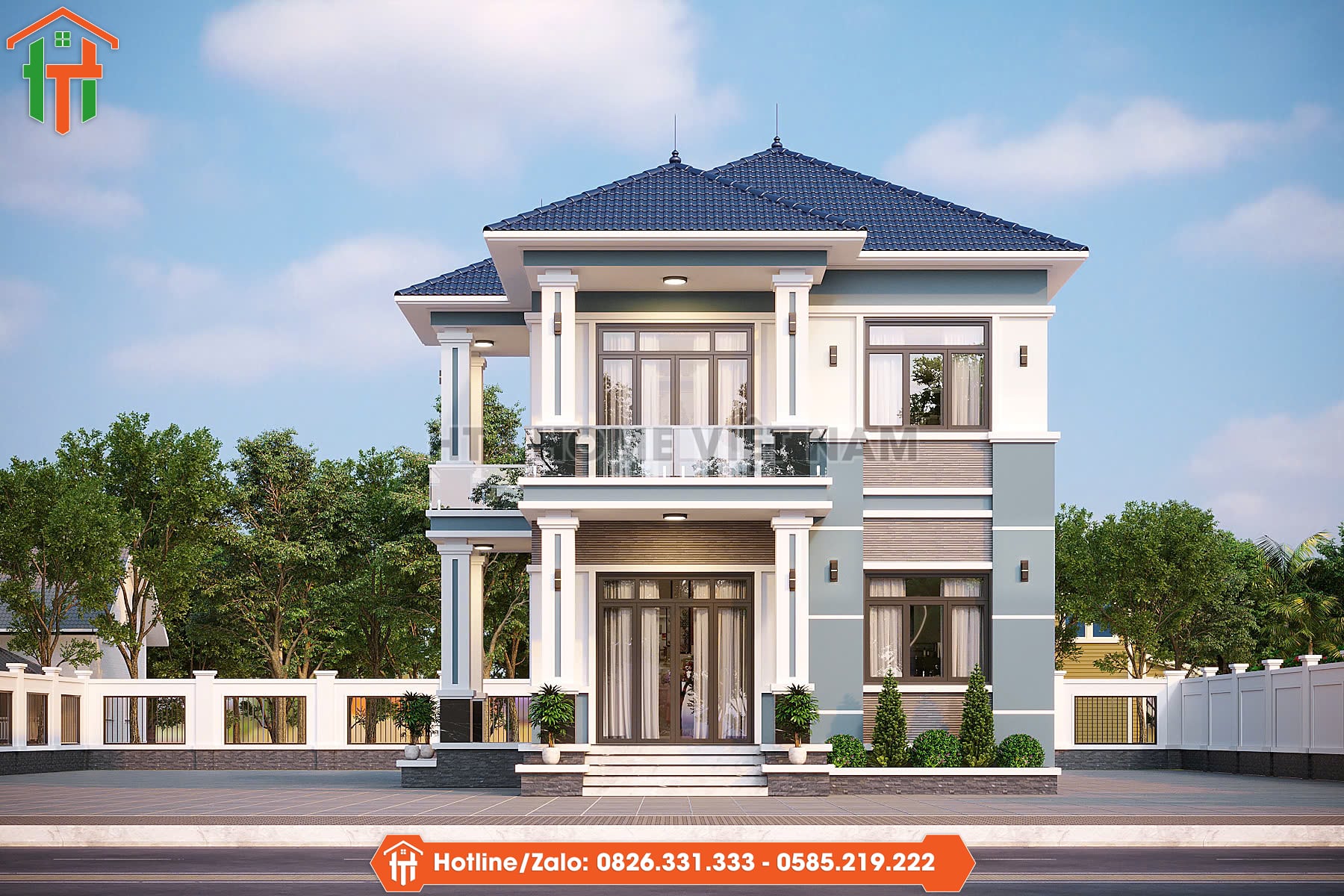 Xây Nhà Chất Lượng Cao Với Mẫu Biệt Thự Mái Nhật 2 Tầng