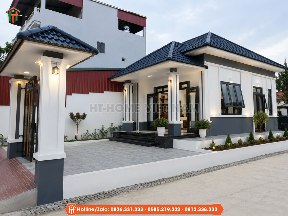 Hoàn Thiện Nhà Mái Nhật 1 Tầng Nhỏ Xinh Tại Hà Nội