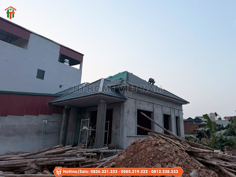 Hoàn Thiện Nhà Mái Nhật 1 Tầng Nhỏ Xinh Tại Hà Nội