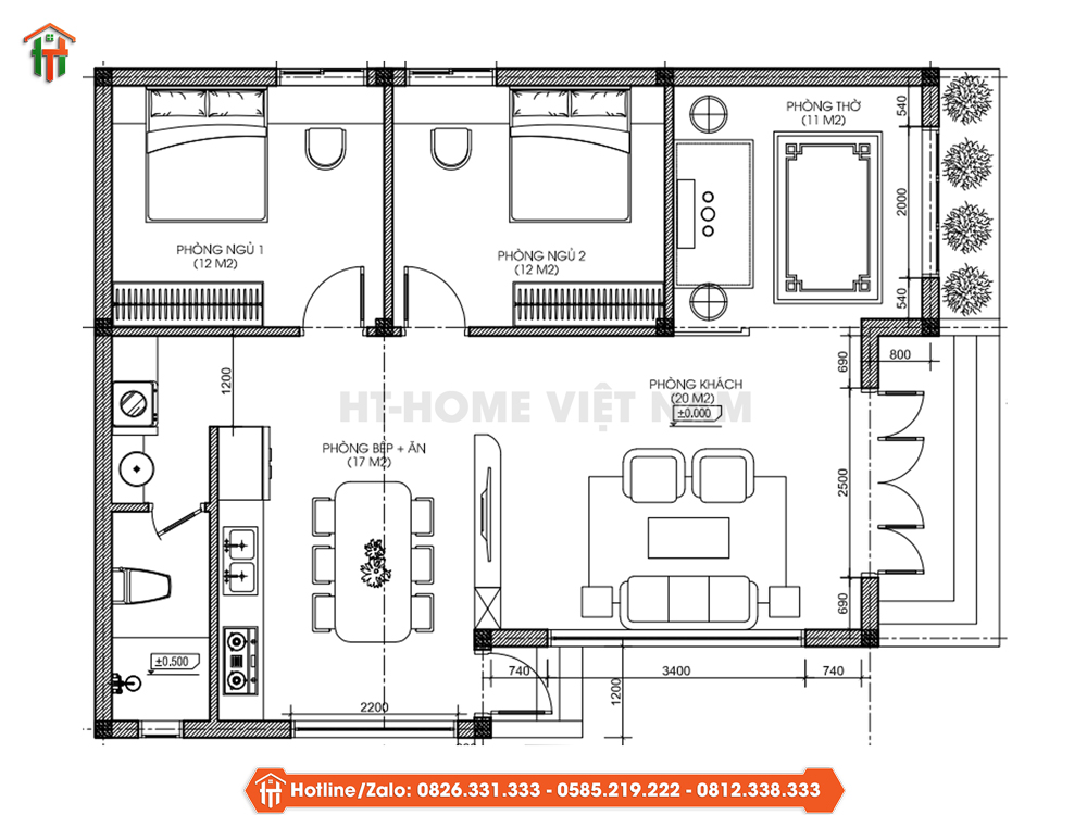 Dự Án Thiết Kế Nhà Mái Bằng 1 Tầng Tối Ưu Công Năng Tại Thanh Hóa