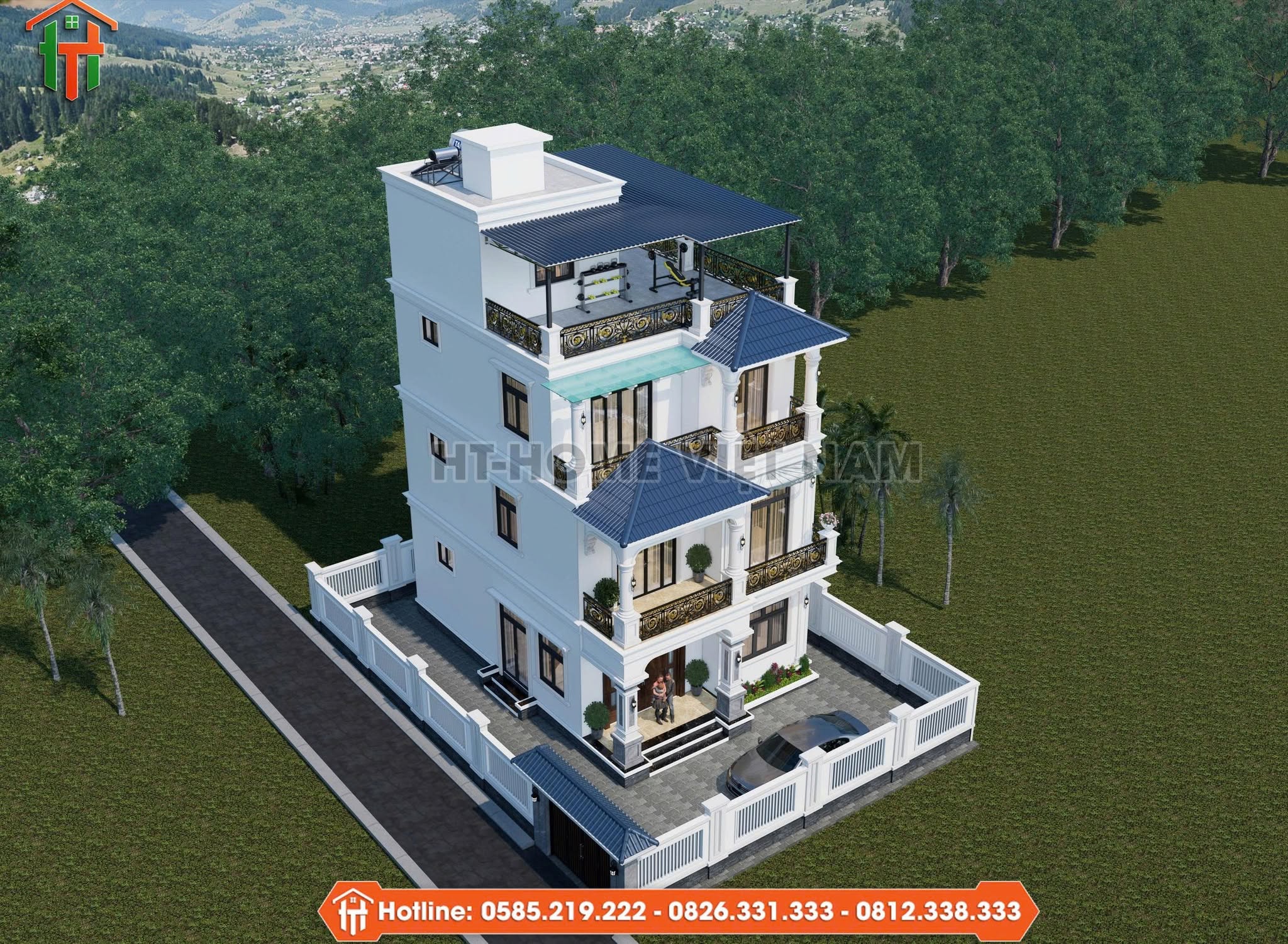 Dự Án Thiết Kế Nhà Mái Nhật 4 Tầng Tân Cổ Điển Tại Bắc Ninh
